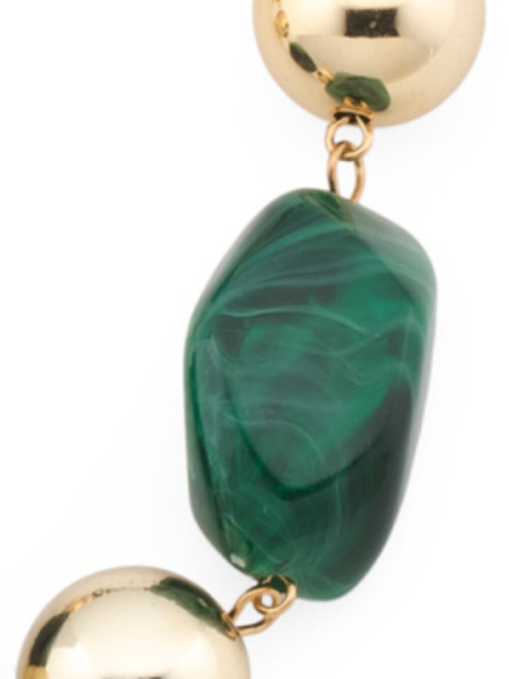NATASHA Gold And Emerald Beaded Necklace - Picture 3 of 3